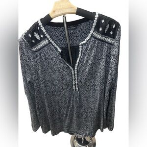 Lucky Brand Boho Black Blouse